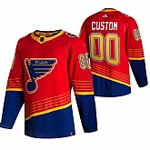 St. Louis Blues Customized Red Adidas 2020-21 Reverse Retro Alternate Stitched Jersey